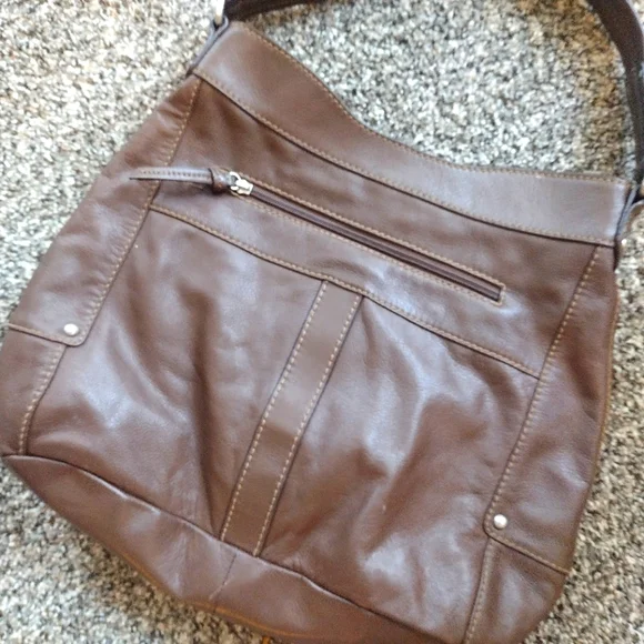Tignanello Brown Leather Hobo Shoulder Bag - Picture 4 of 4